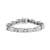 Haus Of Brilliance 14k White Gold 5.0 Cttw Princess Cut Diamond Invisible Set Alternating Size D Shaped Links Tennis Br In White