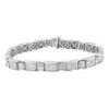 Haus Of Brilliance 14k White Gold 5.0 Cttw Princess-cut Diamond Rectangular Alternating Station 7" Tennis Bracelet In White