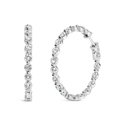 Haus Of Brilliance 14k White Gold 5.00 Cttw Lab Grown Diamond Inside-out Hoop Earring