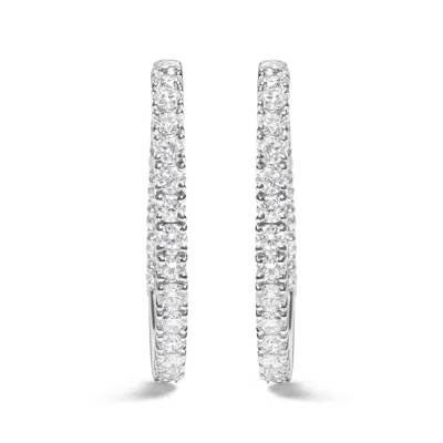 Haus Of Brilliance 14k White Gold 5.00 Cttw Lab Grown Diamond Inside Out Hoop Earrings