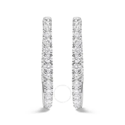 HAUS OF BRILLIANCE HAUS OF BRILLIANCE 14K WHITE GOLD 5.00 CTTW LAB-GROWN DIAMOND INSIDE OUT HOOP EARRINGS (F-G COLOR