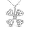 Haus Of Brilliance 14k White Gold 5/8 Cttw Diamond 4 Leaf Floral Pendant Necklace (h-i Color In White