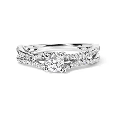 Haus Of Brilliance 14k White Gold 5/8 Cttw Diamond Split Shank Engagement Ring