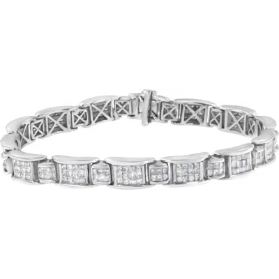 Haus Of Brilliance 14k White Gold 5cttw Diamond Alternating Station Tennis Bracelet In Metallic