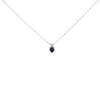 Haus Of Brilliance 14k White Gold 5x5 Mm Heart Shaped Blue Sapphire Solitaire Pendant Necklace In Metallic