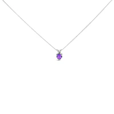 Haus Of Brilliance 14k White Gold 5x5 Mm Heart Shaped Purple Amethyst Solitaire Pendant Necklace