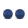 Haus Of Brilliance 14k White Gold 5x5mm Round Blue Sapphire Solitaire Stud Earrings In Multi