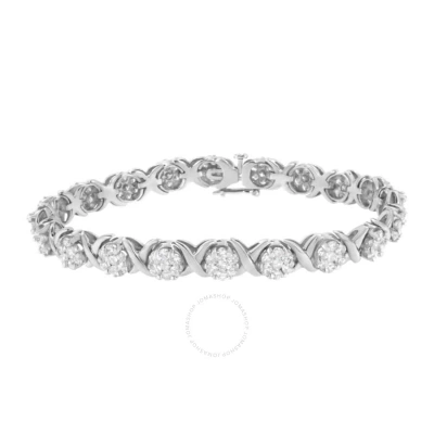Haus Of Brilliance 14k White Gold 6 1/3 Cttw Diamond Cluster X-link Bracelet (i-j