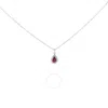 Haus Of Brilliance 14k White Gold 6x4 Pear Red Ruby And Diamond Halo Pendant Necklace - 18" Inches