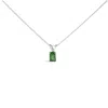 Haus Of Brilliance 14k White Gold 6x4mm Emerald Cut Green Emerald Solitaire Pendant Necklace In White