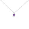 Haus Of Brilliance 14k White Gold 6x4mm Emerald Cut Purple Amethyst Solitaire Pendant Necklace In Metallic