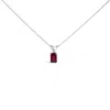 Haus Of Brilliance 14k White Gold 6x4mm Emerald Cut Red Ruby Solitaire Pendant Necklace In Metallic