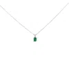Haus Of Brilliance 14k White Gold 6x4mm Oval Shaped Green Emerald Solitaire Pendant Necklace In White