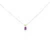 Haus Of Brilliance 14k Yellow Gold 6x4mm Oval Shaped Purple Amethyst Solitaire Pendant Necklace In Gold