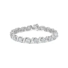 Haus Of Brilliance 14k White Gold 7 3/8 Cttw Round Brilliant Diamond Floral Cluster And S Link Bracelet In Gray