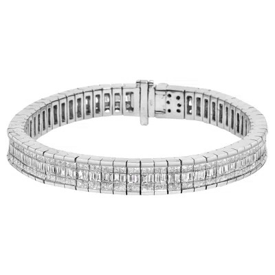 Pre-owned Haus Of Brilliance 14k White Gold 7 7/8 Cttw Diamond Eternity Line Tennis Bracelet