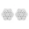 Haus Of Brilliance 14k White Gold 7 Stone Floral Cluster Round Brilliant Cut Diamond Stud Earrings With Screw Backs(i-j In White