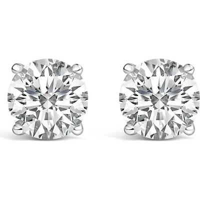 Haus Of Brilliance 14k White Gold 7.0 Cttw Round Lab Grown Diamond Solitaire Stud Earrings In Metallic