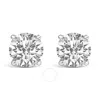 Haus Of Brilliance 14k White Gold Round Brilliant-cut Lab Grown Diamond Classic 4-prong Stud Earrings With Screw Backs