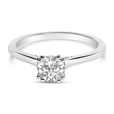 Haus Of Brilliance 14k White Gold 7/8 Cttw Lab Grown Diamond Solitaire Cathedral Style Engagement Ring