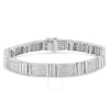 Haus Of Brilliance 14k White Gold 7.0 Cttw Princess Cut Diamond 7" Alternating Vertical And Horizontal Rectangular Link In White