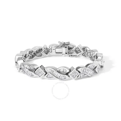Haus Of Brilliance 14k White Gold 8 1/5 Cttw Diamond Geometric Link Twist Tennis Bracelet
