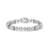 Haus Of Brilliance 14k White Gold 9.0 Cttw Princess And Baguette Diamond Geometrical Style Link Bracelet In White