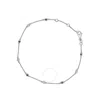 Haus Of Brilliance 14k White Gold Alternating Blue Sapphire And White Diamond Bezel Station Chain Br