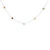 Haus Of Brilliance 14k White Gold Bezel Set Mixed Gemstone 7 Station Adjustable 18"-24" Necklace In White