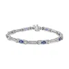 Haus Of Brilliance 14k White Gold Blue Purple Tanzanite And Diamond Accent Cord Style Link Bracelet In White