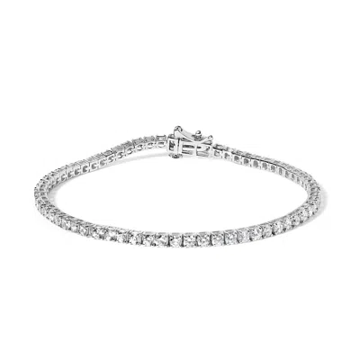 Haus Of Brilliance 14k White Gold Classic Lab-grown Diamond Tennis Bracelet In Silver