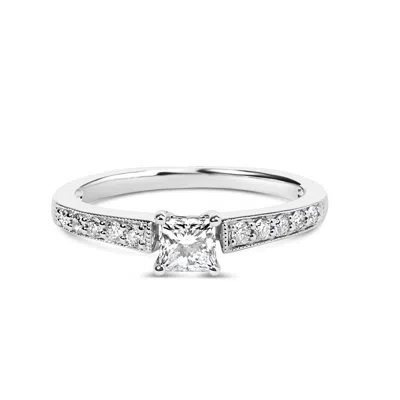 Haus Of Brilliance 14k White Gold Diamond 1/2 Cttw Princess Cut Diamond Engagement Ring