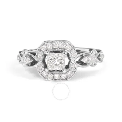 Haus Of Brilliance 14k White Gold Diamond 3/4 Cttw Diamond Halo Style And Woven Shank Engagement Rin
