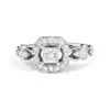 Haus Of Brilliance 14k White Gold Diamond 3/4 Cttw Diamond Halo Style And Woven Shank Engagement Rin In White