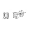 Haus Of Brilliance 14k White Gold Emerald Cut Lab-grown Diamond Solitaire Stud Earrings In White