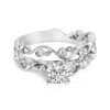 Haus Of Brilliance 14k White Gold Lab Grown Diamond 1.0 Cttw Vintage Style Engagement Ring And Band  In White