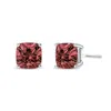 Haus Of Brilliance 14k White Gold Lab Grown Pink Cushion 4-prong Set Classic Diamond Solitaire Stud Earrings In White