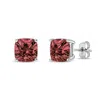 Haus Of Brilliance 14k White Gold Lab Grown Pink Cushion 4-prong Set Classic Diamond Solitaire Stud Earrings In White