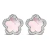 Haus Of Brilliance 14k White Gold Mother Of Pearl And 1/5 Cttw Diamond Halo Star Stud Earrings