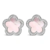 Haus Of Brilliance 14k White Gold Mother Of Pearl And 1/5 Cttw Diamond Halo Star Stud Earrings In Metallic
