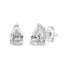 Haus Of Brilliance 14k White Gold Pear Shape Solitaire Lab Grown Diamond Stud Earrings In White