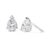 Haus Of Brilliance 14k White Gold 1.0 Ct Pear Shape Solitaire Lab Grown Diamond Stud Earrings In White