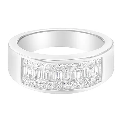 Haus Of Brilliance 14k White Gold Princess And Baguette-cut Diamond Ring