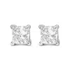 Haus Of Brilliance 14k White Gold Princess Cut Lab-grown Diamond Solitaire Stud Earrings In White