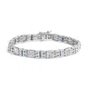 Haus Of Brilliance 14k White Gold Princess-cut White And Blue Diamond 3.00 Cttw Fashion Link Bracelet In White