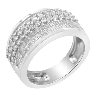 Haus Of Brilliance 14k White Gold Round And Baguette Diamond Ring
