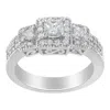 Haus Of Brilliance 14k White Gold Round And Princess-cut Diamond Three Stone Ring In White