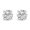 Haus Of Brilliance 14k White Gold Round Brilliant-cut Lab Grown Diamond Classic 4-prong Stud Earrings With Screw Backs In Metallic