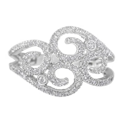 Haus Of Brilliance 14k White Gold Round Cut Diamond Cluster Ring
