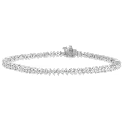 Haus Of Brilliance 14k White Gold Round Cut Diamond Tennis Bracelet